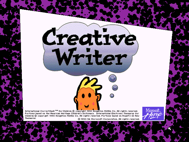 Microsoft Creative Writer 1.1 - Splash